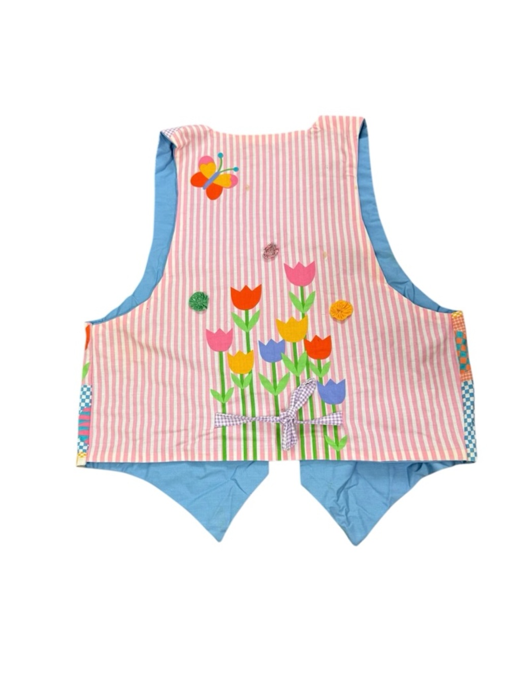 Vintage Easter Patchwork Vest Homemade With Appli… - image 3